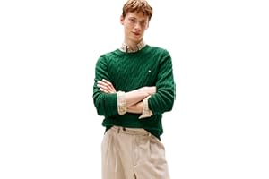 Tommy Hilfiger Men's Cable Knit Crewneck Sweater Lightweight Pullover