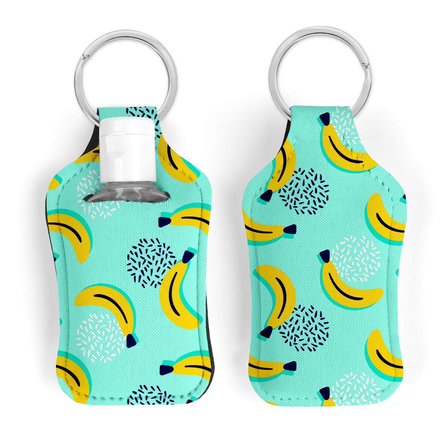 Polka Dot Banana Hand Sanitizer Key Ring Holder with 30ml