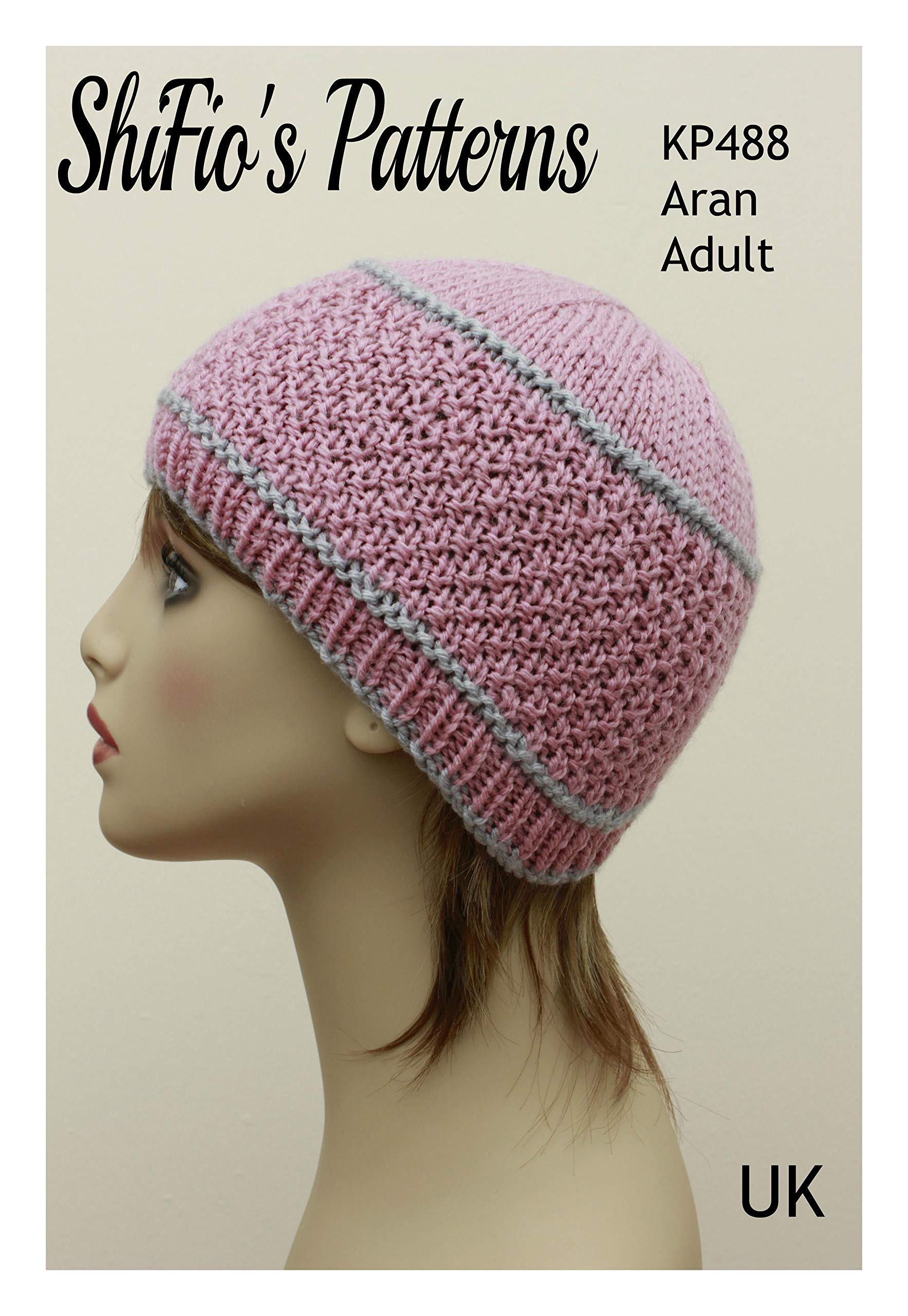 ShiFio's Patterns Knitting Pattern for Ladies Hat, Women’s Beanie Knitting Pattern, Aran Knitting Pattern, Instruction for Both Circular Needles and Straight Needles, KP488