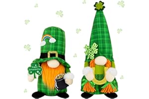 ZATAYE St Patricks Day Decor, 2 Pack St Patricks Day Gnomes for Table Ornament, St Patrick's Day Leprechaun Tiered Tray Decorations, Handmade Scandinavian Gnomes, St Patricks Day Gift for Shelf Mantel