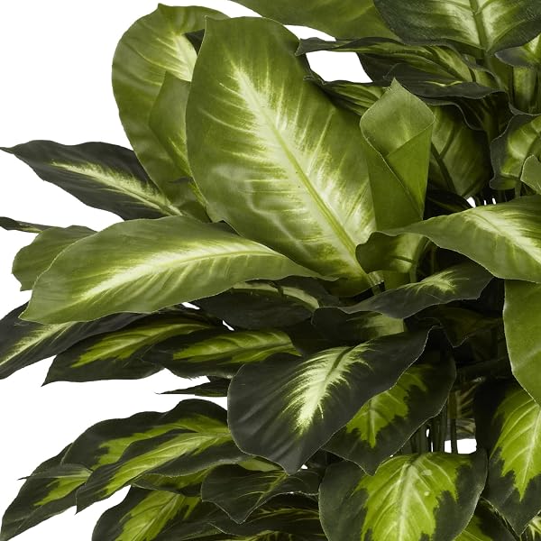 NEARLY NATURAL 24IN DIEFFENBACHIA ARTIFICIAL PLANT, FAUX GREENERY WITH DECORATIVE PLANTER FOR INDOOR HOME OFFICE DECOR, LOW MAINTENANCE