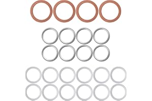 PRIME AVE Aluminium Oil Drain Plug Gaskets - Differential & Transfer Case Crush Washer for Leak Proof Sealing - Durable & Reliable Oil Plug Washer - Compatible with Toyota Lexus Scion (24 Pack)