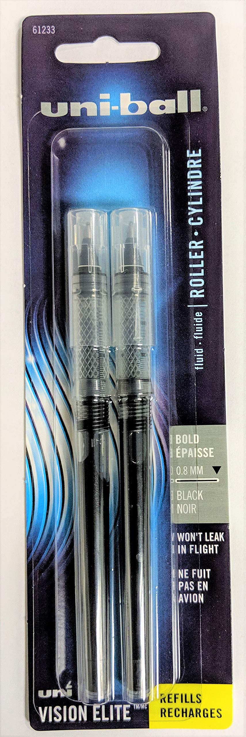 UniBall Vision Elite Rollerball Pen Refills, 0.8mm, Bold