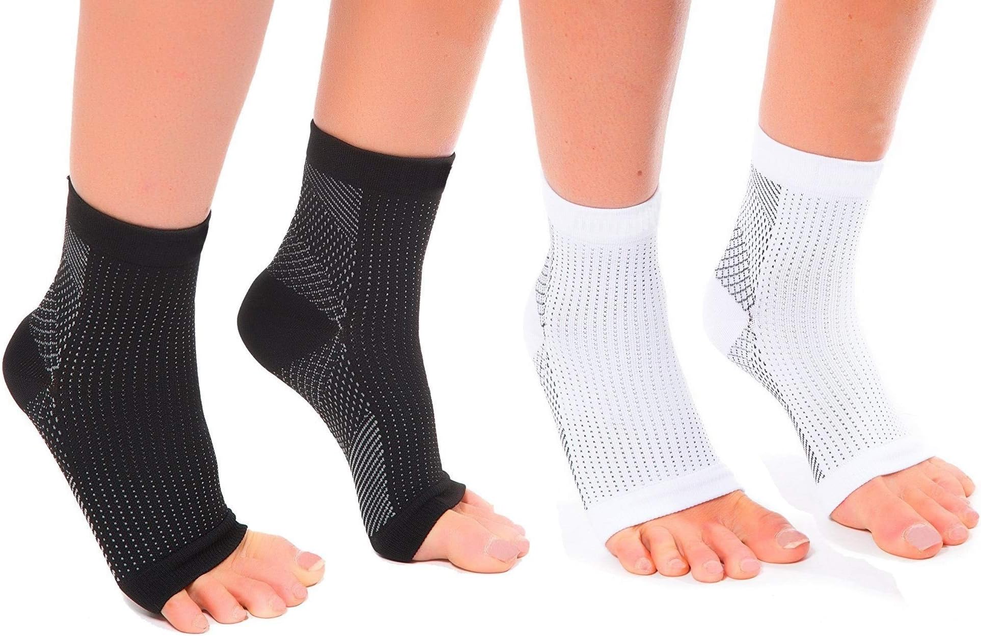 Plantar Fasciitis Ankle Compression Sleeve (2 Pair) Foot Heel Support