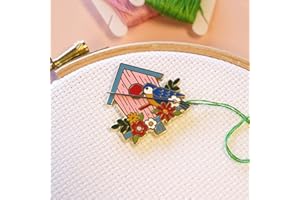 Caterpillar Cross Stitch Needle Minder - Birdhouse for Cross Stitch, Sewing, Embroidery and Needlework Accessories, Enamel an