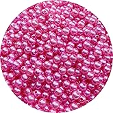 YHYPOCI 1000pcs Pearl Beads for Crafts 6mm Resin Pearl for Jewelry Making Round Bulk Pearls Beads with Hole for Necklaces Bracelets Earrings Making Jewelry Decoration(Hot Pink)