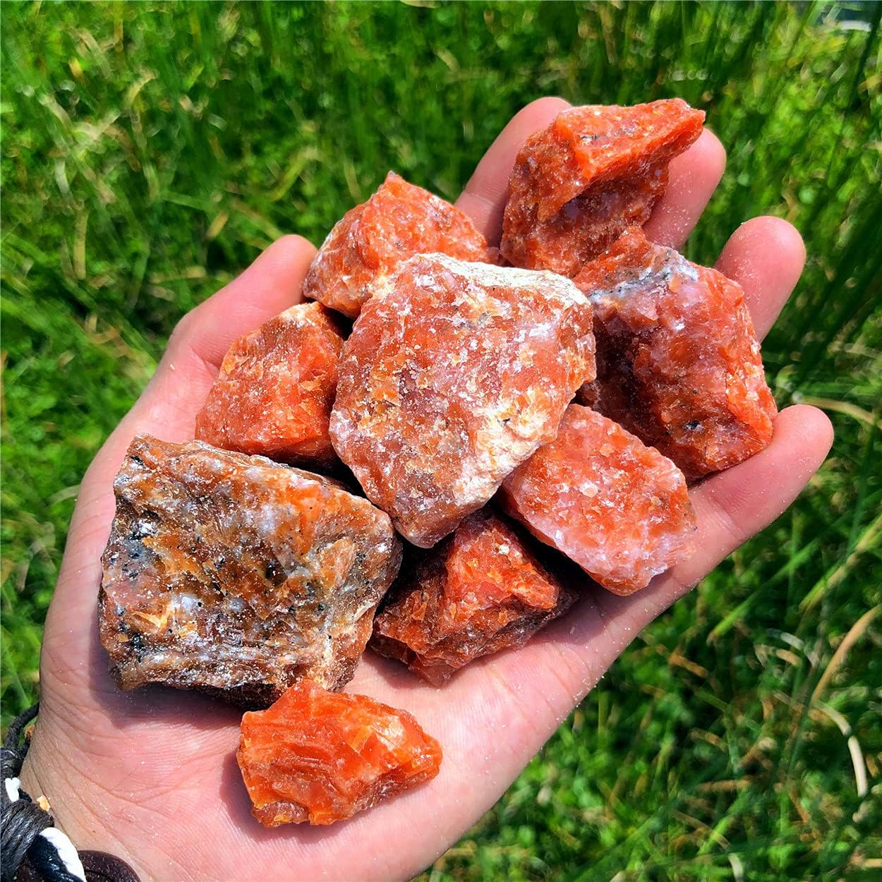 Hardscaping Materials - Zenkeeper 1Lb Large Rough Sunstone Bulk Raw Sunstone Crystal Natural Sunstone Chunks Crystals Healing Stones