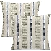 Boho Pillow Covers 22x22 Set of 2 Sage Green Blue Abstract Polka Dot Stripe Throw Pillow Covers Outdoor Decor Modern Minimalism Decorative Pillowcase Farmhouse Linen Cushion Case for Home Sofa