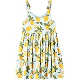 BambooBud Girls Sleeveless Dress Casual Dresses Swing Kids Toddlers Floral Sundress Twirl Dress Summer Clothing