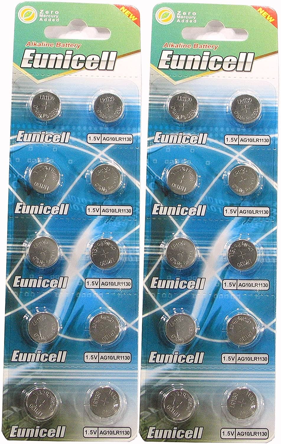 10 x AG10 1.5V Alkaline Batteries - Replaces SR1130, SR54, SR1131, 389, 390, S1131E, GP89A, 189, G10, D389, 626, S1131E