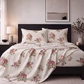 100% Cotton Double Brushed Flannel Sheets Set King with 16" Deep Pocket | 4 Pcs Sheets Set, Soft, Breathable, Heavyweight &amp; Warm Flannel Bed Sheets for All Season