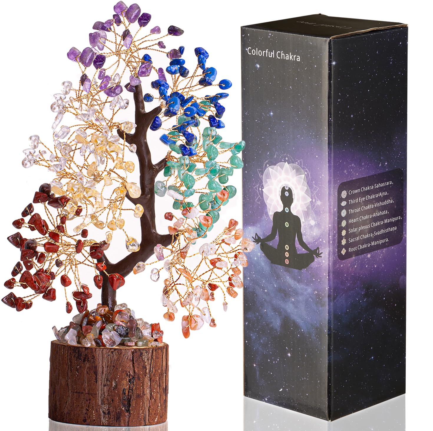 AWARDSEN 7 Chakra Tree Crystal Tree of Life Spiritual Gifts for Women Healing Crystals Meditation Decor Crystal Ornaments Housewarming Gifts