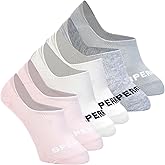 Sperry Women's 6-Pack Arch Hugger Liner Socks – No Show, Non-Slip, Cushioned, Invisible Socks for Women Sneaker, Low Cut