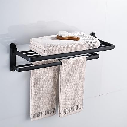 HUAN Toalleros repisa Toallero del baño Estante Ganchos ...