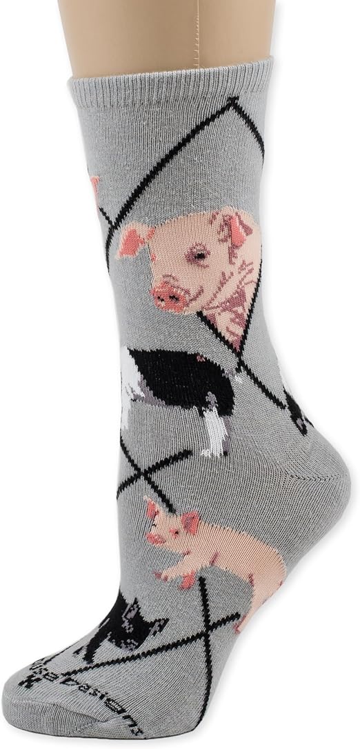 Pig Design Novelty Socks In Grey Amazon.co.uk Clothing