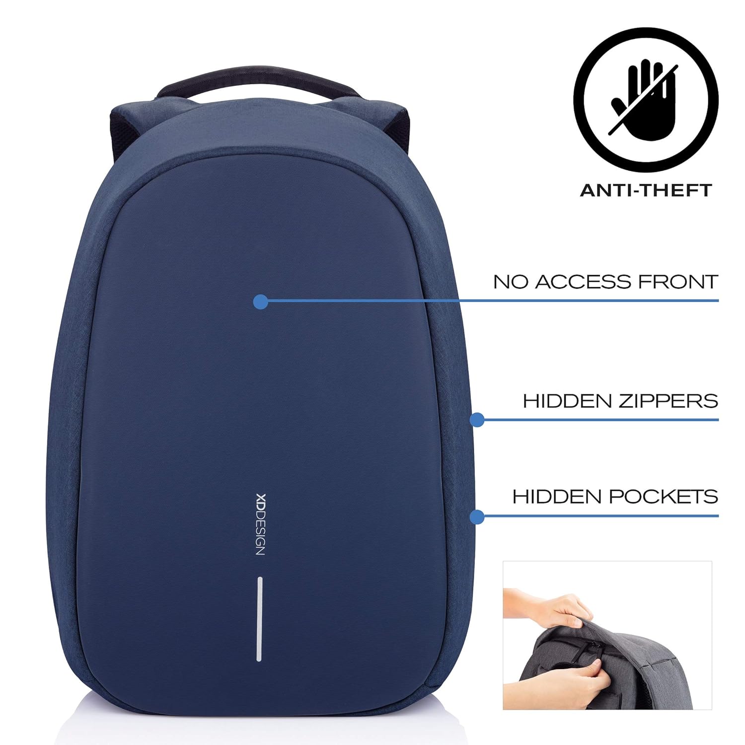 Informatica Zaini XD Design Bobby Pro Zaino Antifurto Blu USB/Type C Unisex