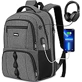 Travel Laptop Backpacks Men for Business, Bookbag Gift for School Boys Schooler Student in High School College,Anti Theft Computer Bag with 15.6 Inch Compartment and USB Charging Port,Water Resistant