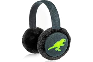 Ear Muffs Kids Cute Dinosaur Earmuffs Adjustable Knit Ear Warmers Soft Plush Winter Warm Ear Covers for Boys Girls