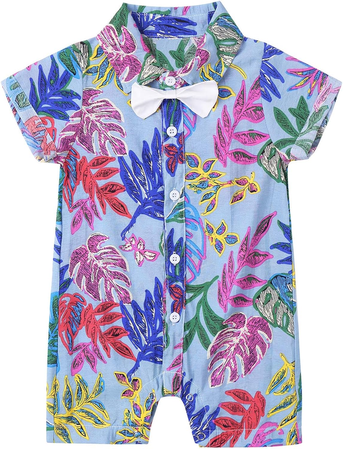 Agoky Newborn Baby Boys Summer Outfits Short Sleeve Button