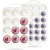 AOTASO Regular 12 Cup and Mini 24 Cup Nonstick Cupcake Pan Set Silicone Muffin Pan for Baking Silicone Cupcake Mold with Metal Reinforced Frame BPA Free (2 Pcs, Cream)
