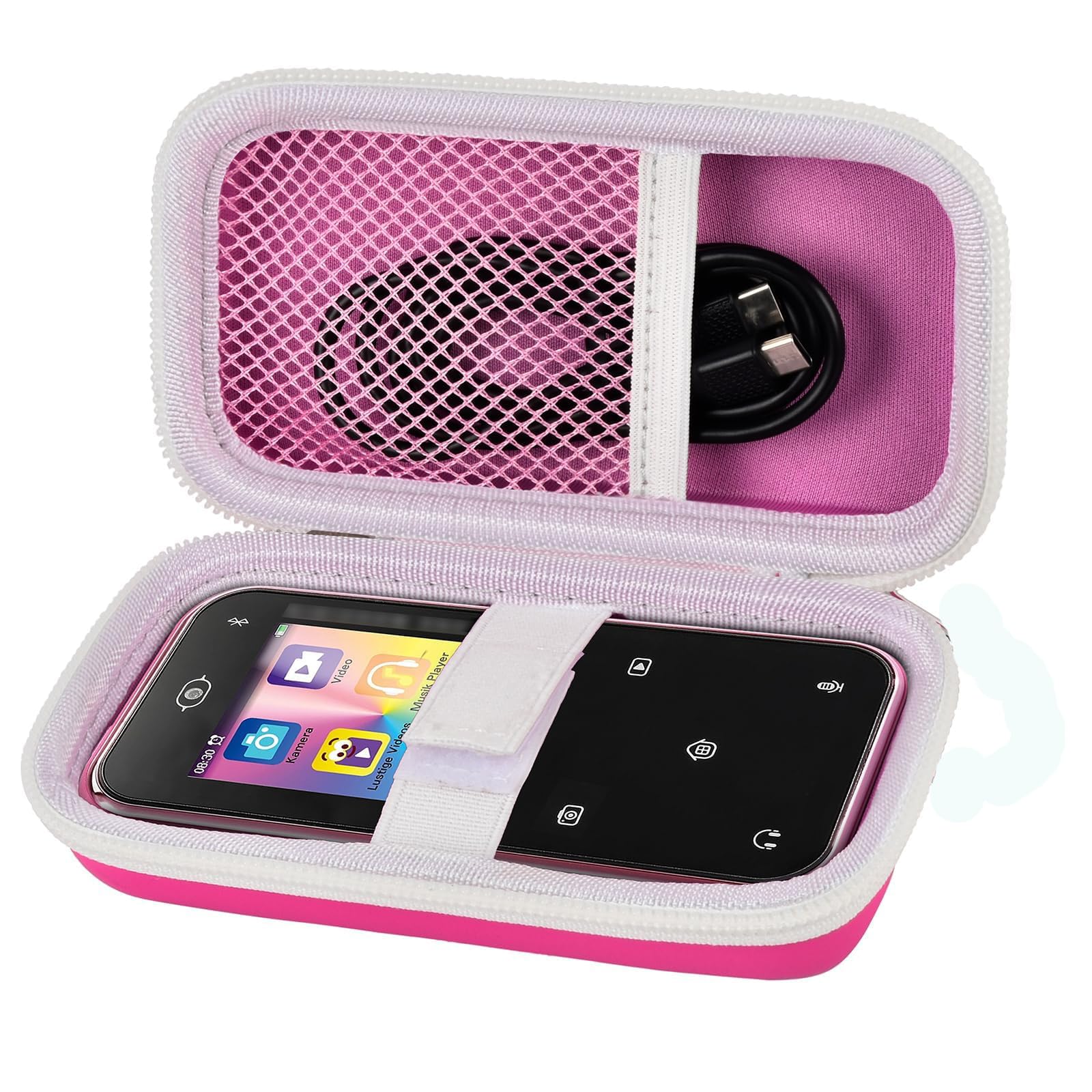 Case for VTech KidiZoom Snap Touch - Children's Touchscreen Smartphone, Storage Holder for Toy Digital Cameras MP3 Player/USB Cable - Box Only (Pink)
