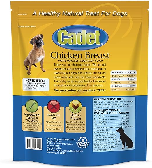 Amazon Com Cadet Premium Gourmet Chicken Breast Dog Treats 3 Oz Pet Supplies