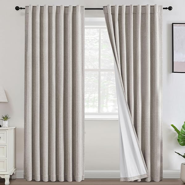100% BLACKOUT CURTAINS 84 INCH LENGTH 2 PANEL...