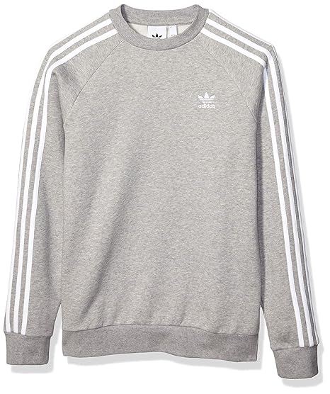adidas three stripe crew neck sweatshirt