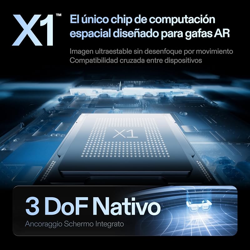 One Pro AR Gafas con Chip X1,Pantalla HD 171" y 120 Hz, Nativo 3DoF