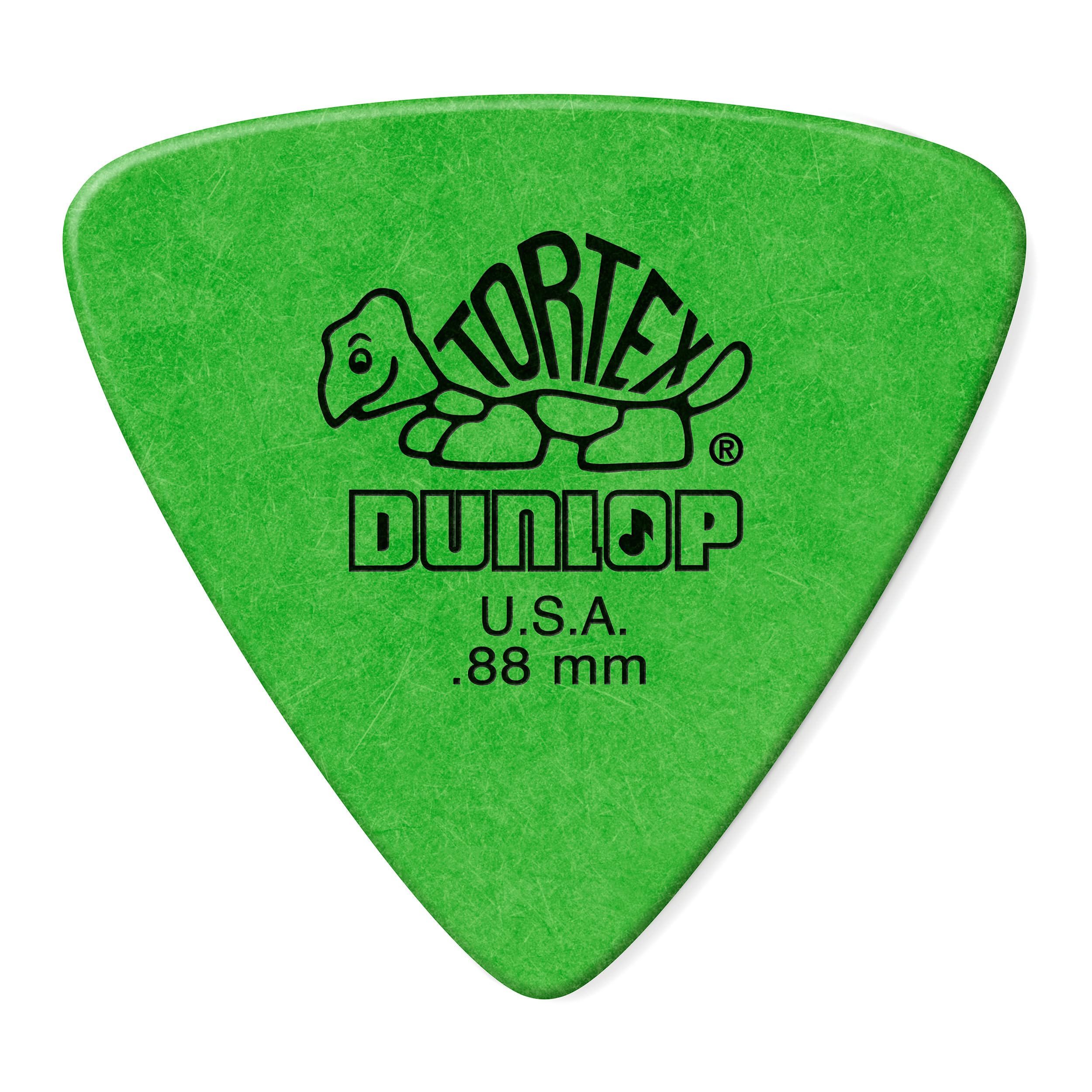 Dunlop 431R.88 Tortex Triangle, Green.88mm, 72/Bag