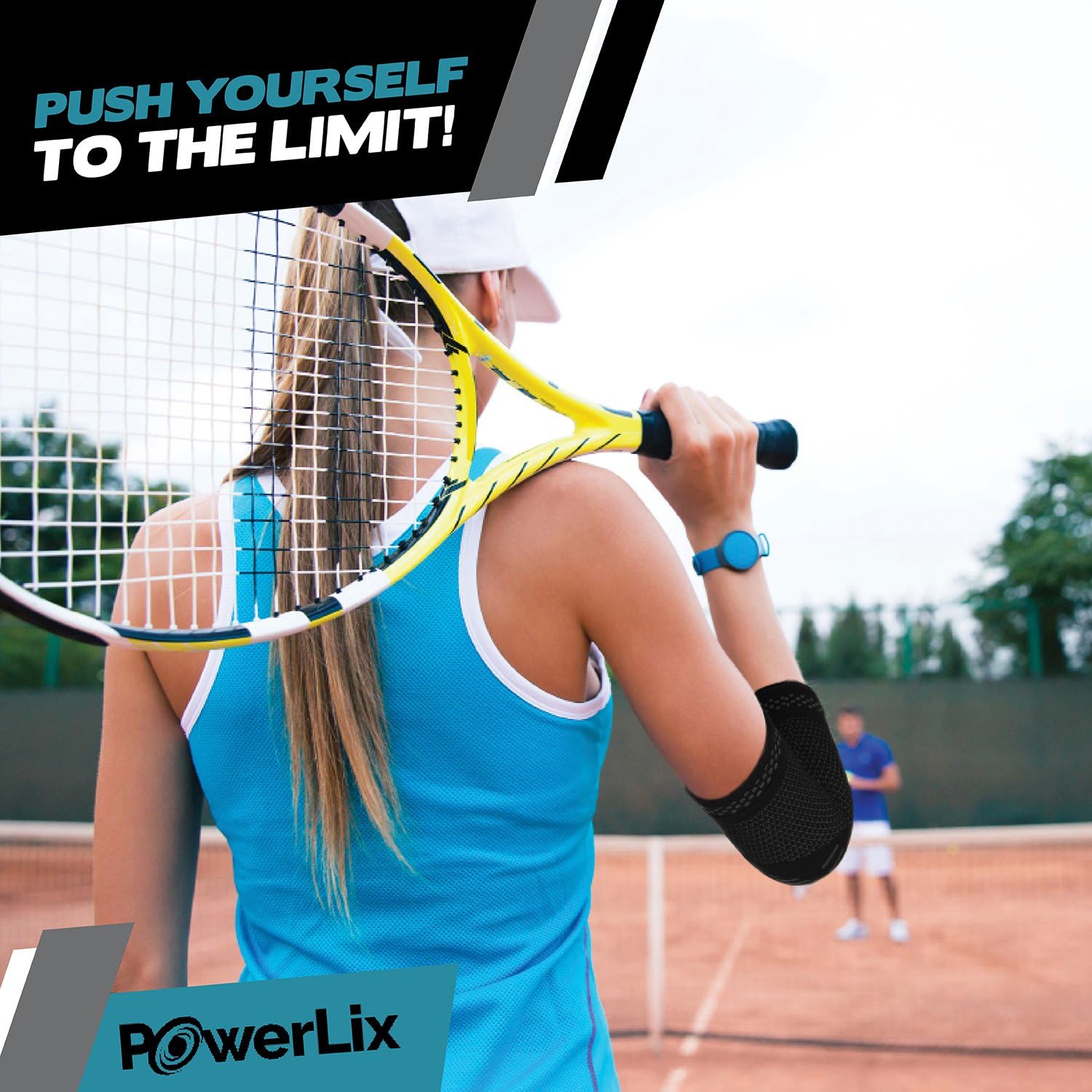 PowerLix Elbow Brace Compression Support (Pair) - Elbow Sleeve for Tendonitis, Tennis Elbow Brace and Golfers Elbow Treatment, Arthritis, Workouts, Weightlifting – Reduce Elbow Pain: Sports & Outdoors