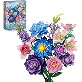 EWED Impressionist Water Lily Flowers Bouquet Building Set for Adults Her | Artificial Flower Compatible with Lego Flowers Botanicals, Christmas Valentines Mothers Day Birthday Gift for Her Women Girl