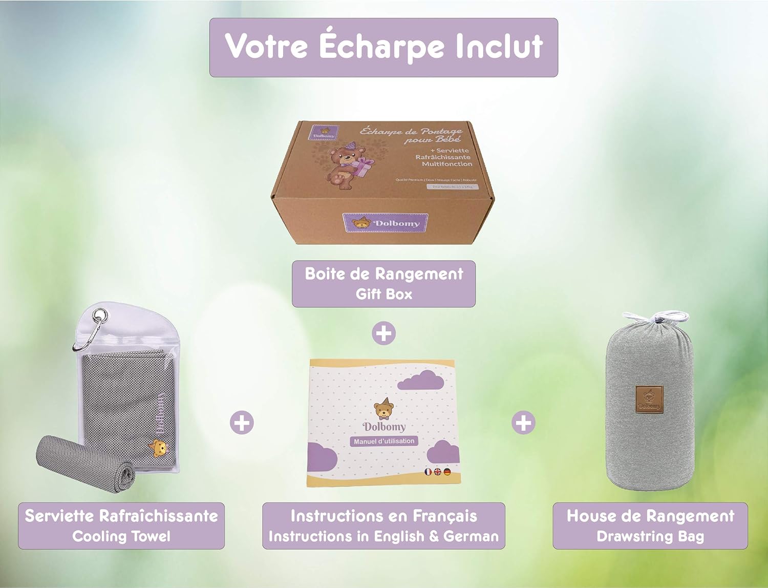 Echarpe Coton Elastique Jusqua 14 Kg Pour Femme Et Homme Echarpe De Portage Bebe Dolbomy Inclus Manuel En Francais Et Sac De Rangement Cadeau Naissance Pour Enfant Nouveau Ne Porte Bebe Echarpes De