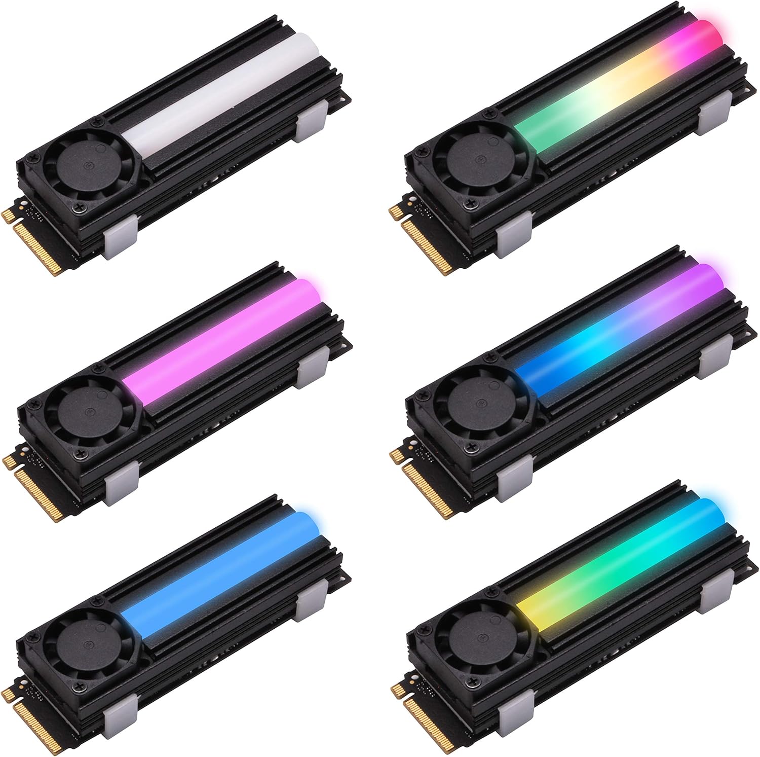 EZDIYFAB 5V ARGB M.2 Heatsink SSD Cooler with 20mm Cooling Fan for