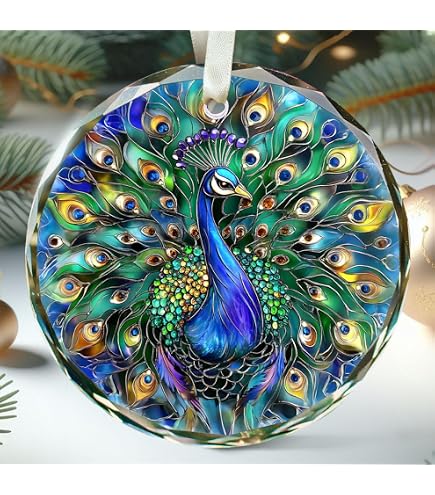 Kurt Adler – Set Di 2 Ornamenti Pavone Gioiello In Acrilico Per Albero Di Natale - 4