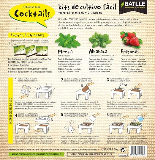 Huerto Urbano - Seed Box Cocktails - Batlle: Amazon.es: Jardín