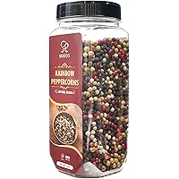 Soeos Whole Black Peppercorn Mix (8oz), Peppercorn Blend of Grinder, Whole White Peppercorns, Red Peppercorn Mix, Black…