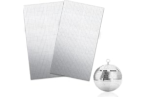 MECEFENO Disco Tiles, Self Adhesive Mosaic Tiles 5 x 5mm Disco Ball Stickers 3600 Pieces Disco Ball Mirror Tiles for Crafts Square Mosaic Glass Sticker for Mirrors, Vases, Cups, Photo Frames
