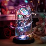 Childom Rotating Rainbow Rose in Glass Dome Light Up Gift view 4