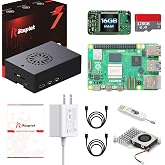 iRasptek Starter Kit for Raspberry Pi 5 16GB RAM - Pre-Loaded with 128GB Edition Pi OS (Aluminum Case)