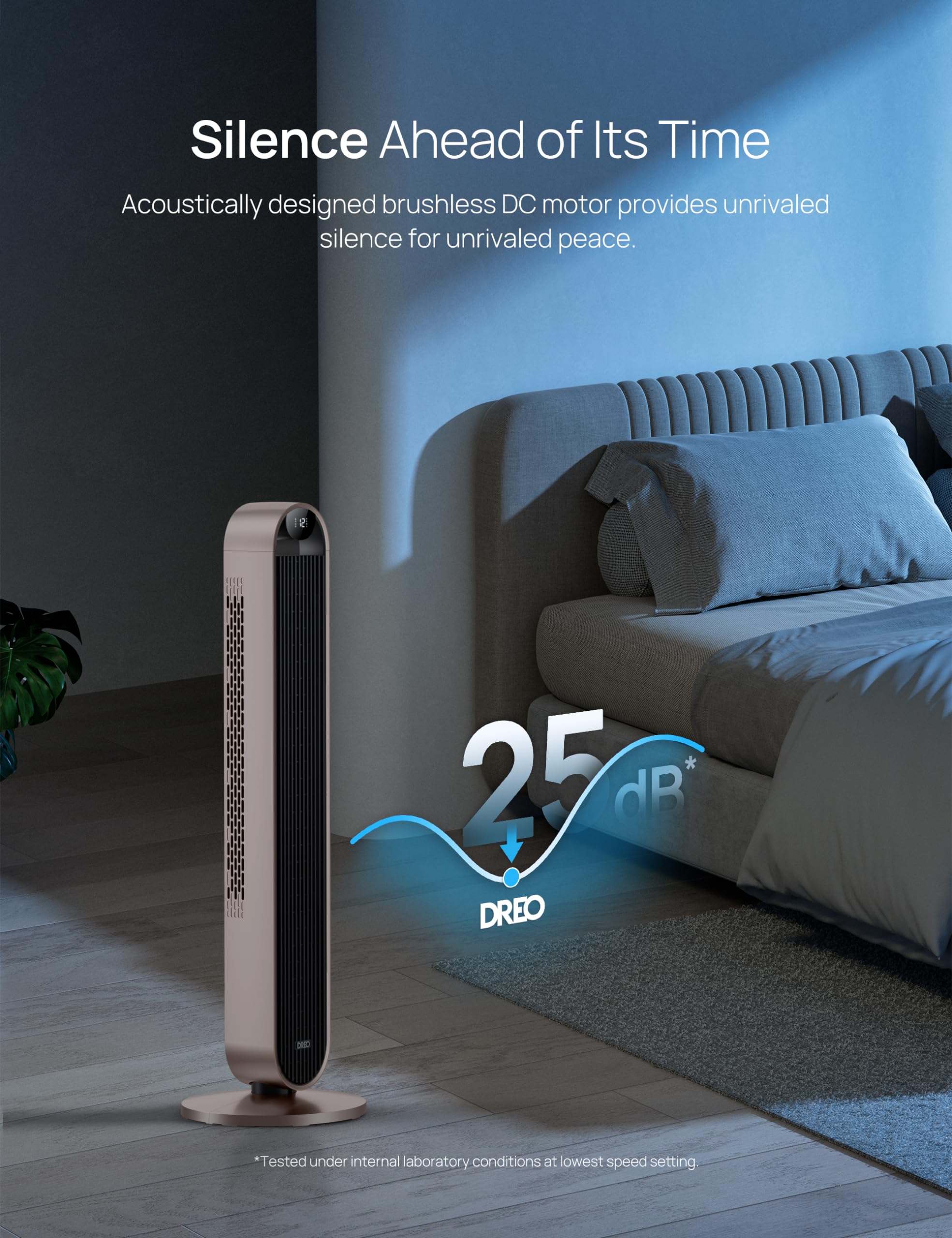 Dreo Smart Tower Fan Voice Control, 120° Oscillating Fan Works with Alexa/Google/App/Remote, 42 Inch, 25dB Quiet DC Bladeless Fan for Bedroom,12 Speeds, Floor Fan for Home, Office, Pilot Max S