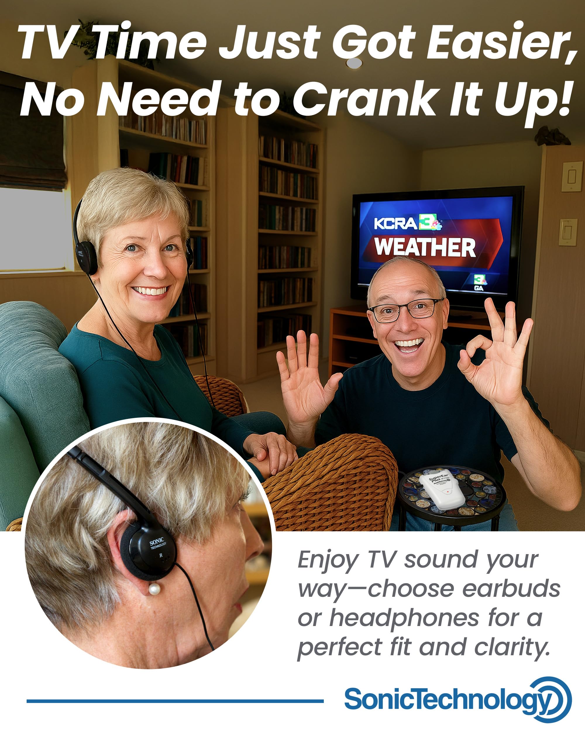SuperEar Model SE7500 for Seniors - Sound Amplifiers for Seniors Super Ear Personal Sound Amplifier Sound Amplifier Listening device Noise Cancelling Remote Microphone and Audio Accessories 50dB