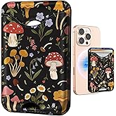 Shorogyt Compatible with Magsafe Wallet Magnetic Card Holder - Mushroom Plant Phone Wallets for Women Teen Girls Cute for iPhone 17/16/15/14/13/12 Series Slim for Apple Mag RFID Magnet, Fit 3 Cards