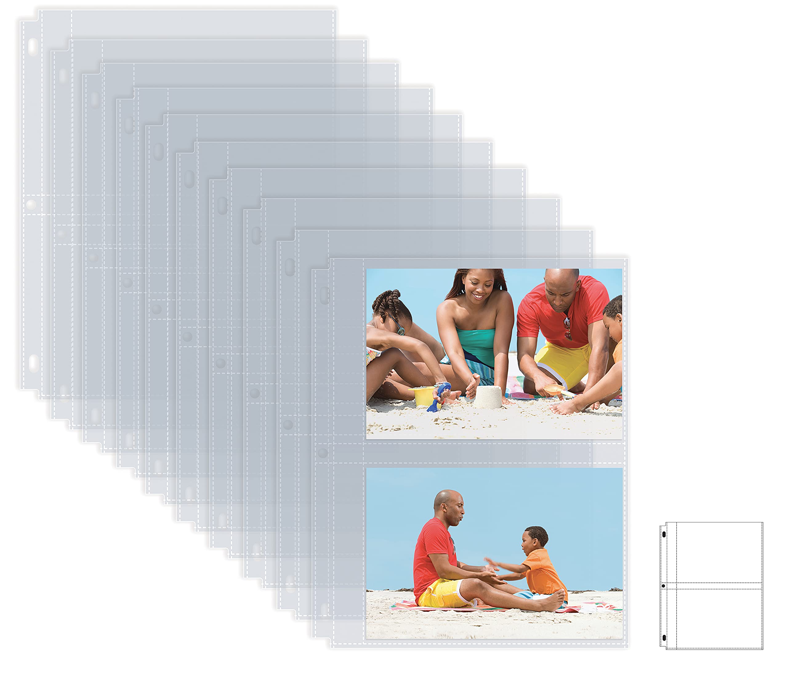 Better Office Products Photo Album Refill Sheets, 5 x 7 Inch, Heavyweight, Diamond Clear 3 Ring Photo Binder Page Refills, by , 400 Total Photos, Each 2-Pocket Sheet Holds Up to 4 Photos (100 Pack)