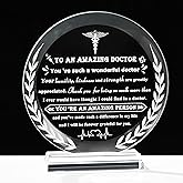 Qianwei Doctor Appreciation Gifts for Women Men Crystal Plaque World's Best Doctors Thank You Presents for Doctor's Day Birthday Retirement Christmas Grateful Dr. Decor Ideas