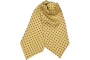 Elizabetta Men's 100% Silk Ascot Ties, Day Cravat Neckties, Handmade in Italy