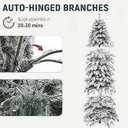 YITAHOME Pre-Lit Flocked Drooping Pencil Spruce