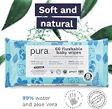 Pura Flushable Baby Wipes 720 total 12 x 60 Plastic Free Biodegradable view 5