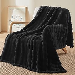 NEWCOSPLAY Throw Blanket for Couch Black Super Soft