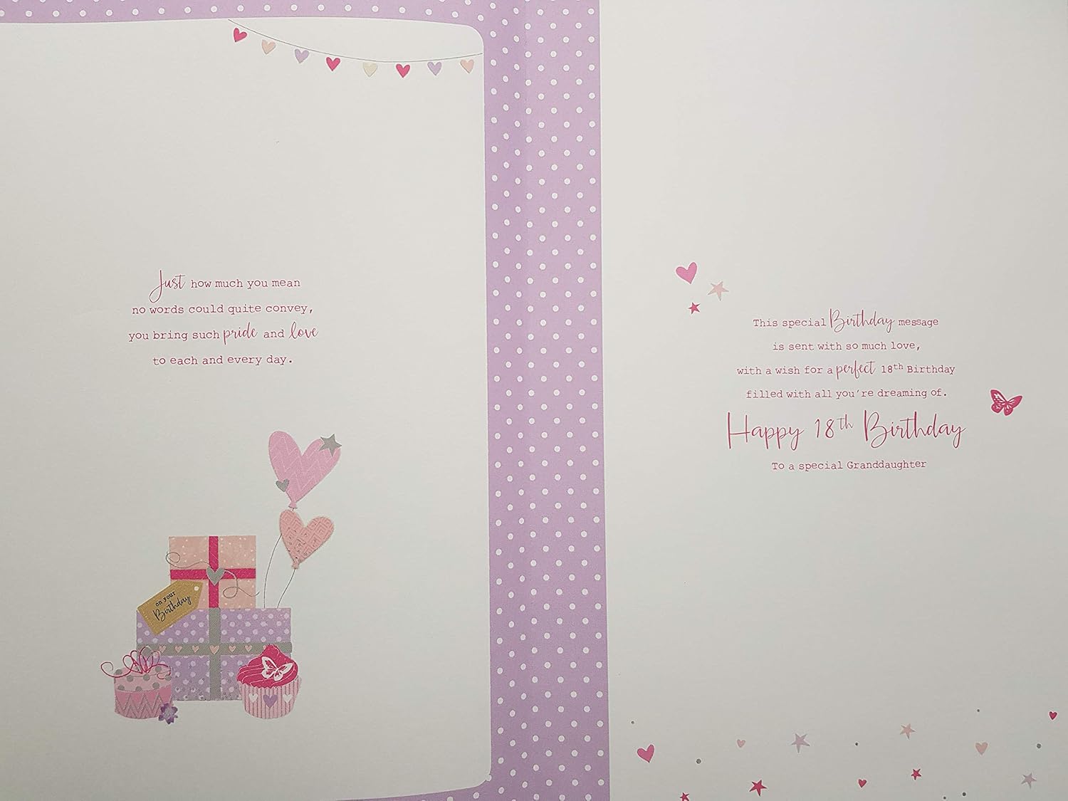 ICG Birthday Card - Special Granddaughter 18th Birthday Large Boxed Card, grey|white|pink|red, 305mm x 225mm - Image 4